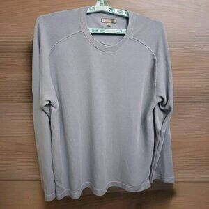 Ted Baker London Mens Ribbed Textured Crew Shirt Size 6 Sky Blue Long Sleeve